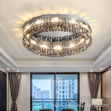 Smokey Crystal Pendant Luxury Modern Ceiling Lamp